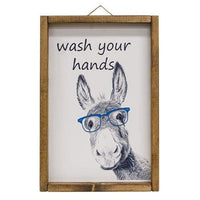 Wash Your Hands Donkey Framed Sign - The Fox Decor