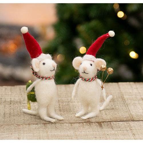 Felted Mouse Ornament 2 Asstd - The Fox Decor