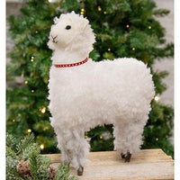 Fluffy Felted Llama w Collar - The Fox Decor