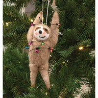 Thumbnail for Felted Christmas Party Sloth Ornament