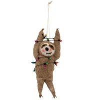 Thumbnail for Felted Christmas Party Sloth Ornament