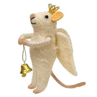 Felted Mouse Angel Ornament - The Fox Decor