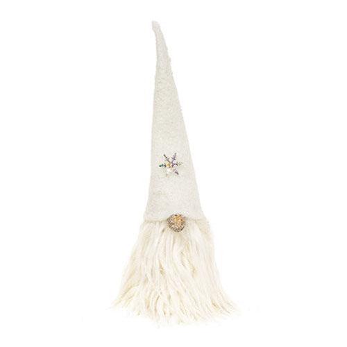 Sm Felted White Gnome Ornament - The Fox Decor