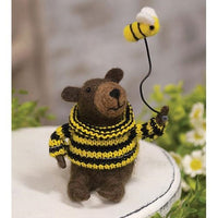 Thumbnail for Buzzing Bear Felted Ornament