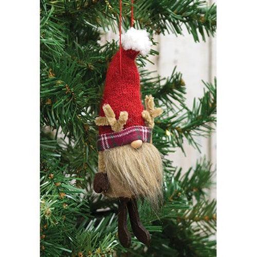 Red Reindeer Gnome Felted Ornament - The Fox Decor