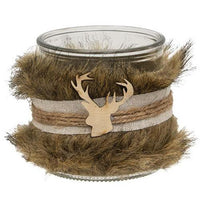 Thumbnail for Furry Jar w Reindeer Charm Medium - The Fox Decor