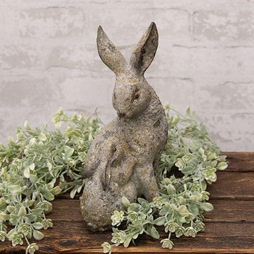 Patina Carved Look Resin Mama and Baby Bunny Figurine - The Fox Decor