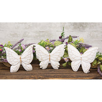 Thumbnail for Distressed White Resin Butterfly Shelf Sitter 3 Asstd