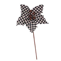 Thumbnail for Sm Black White Plaid Poinsettia Spray - The Fox Decor