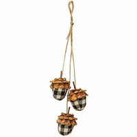 Thumbnail for Black White Plaid Acorn Drop Ornament - The Fox Decor