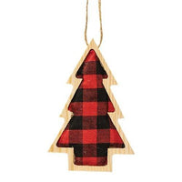 Plaid Wood Tree Ornament - The Fox Decor