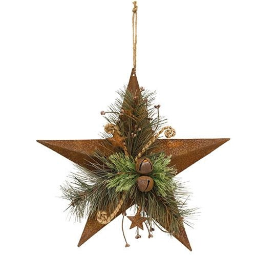 Rusty Metal Woodland Pine Star