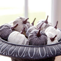 12 Pack Cream & Gray Burlap Pumpkins 15 - The Fox Decor