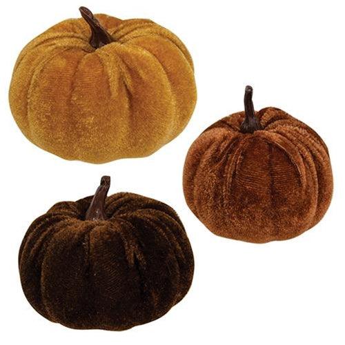 9 Bag Velvet Harvest Pumpkins - The Fox Decor