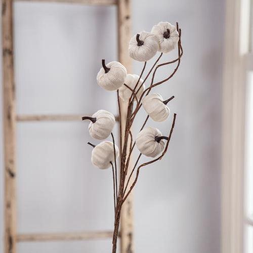 Cream Burlap Pumpkin Pick 305 - The Fox Decor