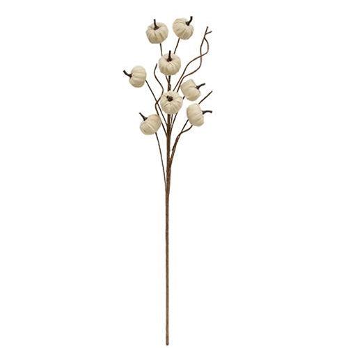 Cream Burlap Pumpkin Pick 305 - The Fox Decor