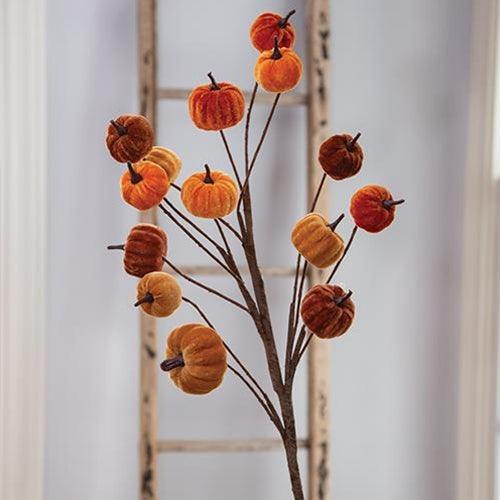 Multi-Color Velvet Pumpkin Pick 34 - The Fox Decor
