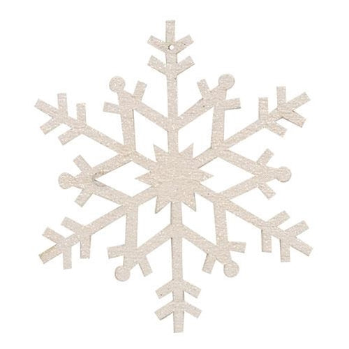 Lg White Snowflake Ornament