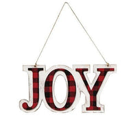 Red Black Plaid JOY Hanger - The Fox Decor
