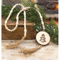 Thumbnail for Natural Wood Bead Tree Tag Garland - The Fox Decor