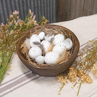 White Speckled Eggs in Box - The Fox Decor