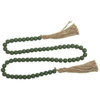 Green Beaded Garland with Tassels 48L - The Fox Decor