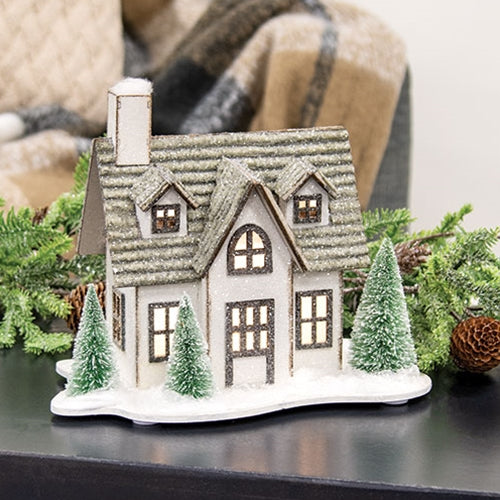 Winter Sparkle Forest LED House w Trees