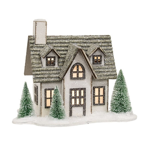 Winter Sparkle Forest LED House w Trees