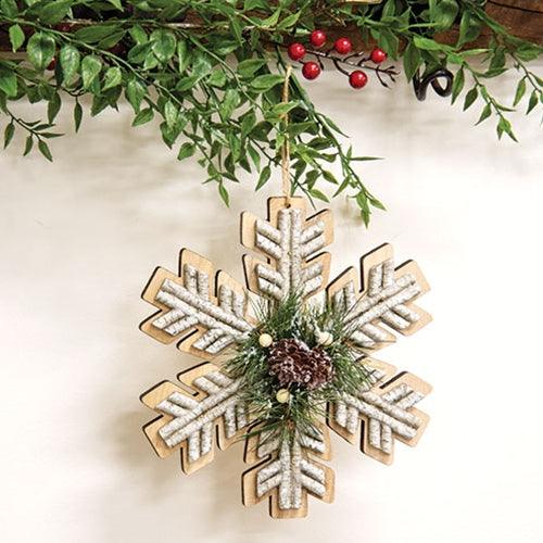 Wooden Birch & Pine Snowflake Ornament 8 - The Fox Decor