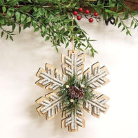 Thumbnail for Wooden Birch & Pine Snowflake Ornament 8 - The Fox Decor