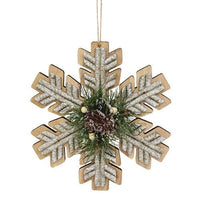 Thumbnail for Wooden Birch & Pine Snowflake Ornament 8 - The Fox Decor