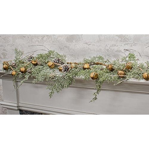 Distressed Gold Jingle Bell Garland - The Fox Decor