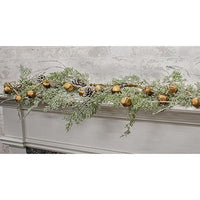 Thumbnail for Distressed Gold Jingle Bell Garland - The Fox Decor