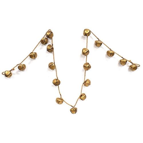 Distressed Gold Jingle Bell Garland - The Fox Decor