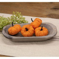 Carved Wood Petite Oval Bowl Gray Distressed - The Fox Decor