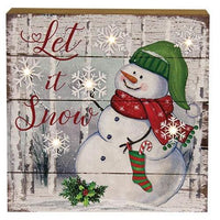 Thumbnail for Snowman Picture Block w LED Lights 3 Asstd - The Fox Decor