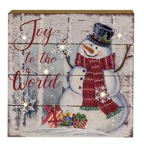 Snowman Picture Block w LED Lights 3 Asstd - The Fox Decor