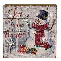 Thumbnail for Snowman Picture Block w LED Lights 3 Asstd - The Fox Decor
