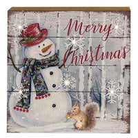 Thumbnail for Snowman Picture Block w LED Lights 3 Asstd - The Fox Decor