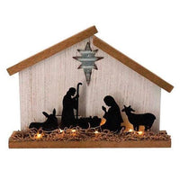 Thumbnail for Wooden Nativity w LED Light - The Fox Decor