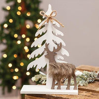 Winter Tree and Deer Cutout Wood Sitter - The Fox Decor