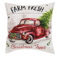 Farm Fresh Christmas Trees Truck Pillow - The Fox Decor