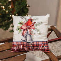 Joy To The World Cardinal Pillow - The Fox Decor