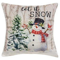 Let It Snow Snowman Pillow - The Fox Decor
