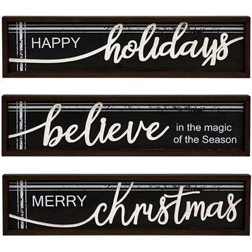 Christmas Frame Black & White 3 Asstd - The Fox Decor