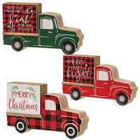 Buffalo Check Christmas Truck with LED Lights 3 Asstd - The Fox Decor