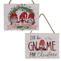 Thumbnail for Christmas Gnome Wooden Sign 2 Asstd - The Fox Decor