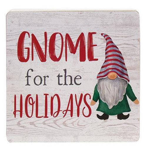 Gnome For Christmas Wood Block 3 Asstd - The Fox Decor