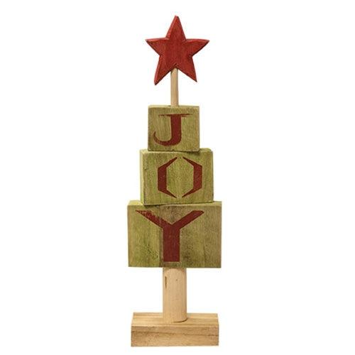 JOY Block Wooden Christmas Tree - The Fox Decor