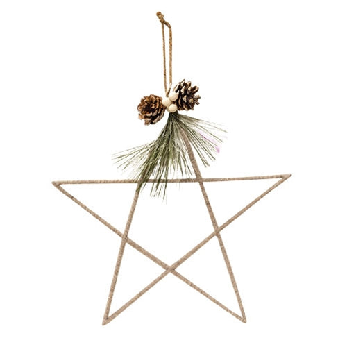 Jute and Pine Star Ornament